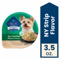Blue Buffalo Delights Small Breed Natural Wet Dog Food, NY Strip Flavor in Gravy, 3.5-oz Cups Perspective: Main