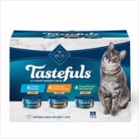 Blue Buffalo Tastefuls Natural Chicken Turkey & Chicken and Ocean Fish & Tuna Pate Wet Cat Food