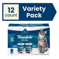 Blue Buffalo Tastefuls Purees Natural Wet Cat Food Complement Pouches Chicken & Tuna Perspective: Main