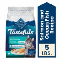 Blue Buffalo Tastefuls Adult Cat Dry Food, Multi-Protein Salmon & Ocean Fish Recipe, 5-lb Bag Perspective: Main