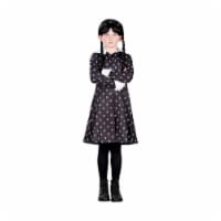 Wednesday Inspired Gothic Girl Skull Dress Child Costume | Medium