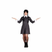 Wednesday Inspired Gothic Girl Skull Dress Adult Costume | Small