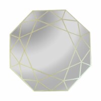 CHLOE's Reflection Contemporary-Style Octagon Golden Finish Wall Mirror 30  Tall