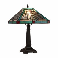 CHLOE Lighting INNES Mission Tiffany-style Blackish Bronze 1 Light Table Lamp 12 Wide