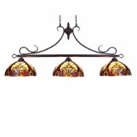 CHLOE Lighting ADIA Victorian Tiffany-style Dark Bronze 3 Light Island Pendant 47 Wide