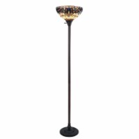 CHLOE Lighting SERENITY Victorian Tiffany-style Dark Bronze 1 Light Torchiere Lamp 14 Wide