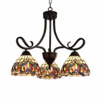 CHLOE Lighting SERENITY Victorian Tiffany-style Dark Bronze 3 Light Mini Chandelier 22 Wide