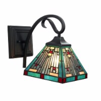 CHLOE Lighting INNES Mission Tiffany-style Blackish Bronze 1 Light Wall Sconce 8 Wide