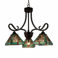 CHLOE Lighting INNES Mission Tiffany-style Blackish Bronze 3 Light Mini Chandelier 22 Wide