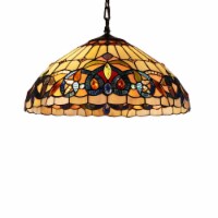 CHLOE Lighting SERENITY Victorian Tiffany-style Blackish Bronze 2 Light Hanging Pendant 18