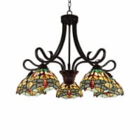 CHLOE Lighting EMPRESS Dragonfly Tiffany-style Dark Bronze 5 Light Large Chandelier 27 Wide