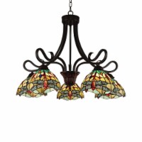 CHLOE Lighting EMPRESS Dragonfly Tiffany-style Dark Bronze 5 Light Large Chandelier 27 Wide