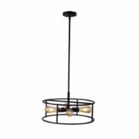 CHLOE Lighting RYKER Farmhouse 4 Light Oil Rubbed Bronze Drum Ceiling Pendant 18  Wide