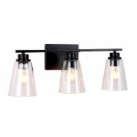 CHLOE Lighting ERIAN Transitional 3 Light Matt Black Vanity Bath Light 22 Wide