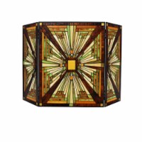 CHLOE Lighting INNES Tiffany-style 3pcs Folding Mission Fireplace Screen 45 Wide
