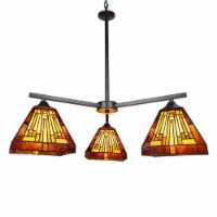 CHLOE Lighting INNES Mission Tiffany-Style Blackish Bronze 3 Light Mini Chandelier 27 Wide