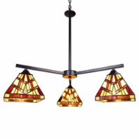 CHLOE Lighting VINCENT Mission Tiffany-style Blackish Bronze 3 Light Chandelier 27 Wide