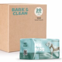 Bark & Clean Traveler's Dog Pee Pads, Heavy Duty Absorbency, 23 x 23 , 20 Packs of 5 Pads