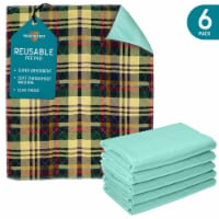 MaxProtect Tartan Plaid Reusable Pee Pads for Dogs, Training Underpads - 6 Pack, 18 x 24