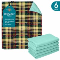 MaxProtect Tartan Plaid Reusable Pee Pads for Dogs, Training Underpads - 6 Pack, 34 x 36
