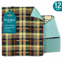 MaxProtect Tartan Plaid Reusable Pee Pads for Dogs, Training Underpads - 12 Pack, 34 x 36