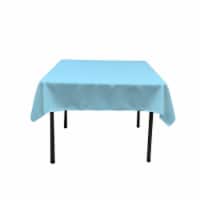 LA Linen TCpop58x58-TurquoiseLgtP40 Polyester Poplin Square Tablecloth, Light Turquoise - 58