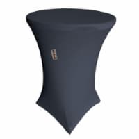 LA Linen TCSpandex36Rx42H-NavyX72 Round Spandex Cover for Bar High Cocktail Table, Navy - 36