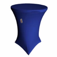 LA Linen TCSpandex36Rx42H-RoyalBlueX50 Round Spandex Cover for Bar High Cocktail Table, Royal