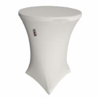 LA Linen TCSpandex36Rx42H-WhiteX11 Round Spandex Cover for Bar High Cocktail Table, White - 3