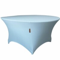 LA Linen TCSpandex60Rx30H-BlueLightX18 Round Spandex Tablecloth, Blue Light - 60 x 30 in.