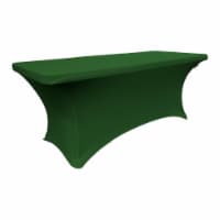 LA Linen TCSpandex96x30x30-GreenEmeraldX32 Rectangular Spandex Tablecloth, Emerald Green - 96