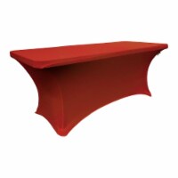 LA Linen TCSpandex96x30x30-RedX98 Rectangular Spandex Tablecloth, Red - 96 x 30 x 30 in.