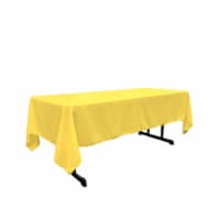 LA Linen TCpop60x126-YellowLgtP99 Polyester Poplin Rectangular Tablecloth, Light Yellow - 60