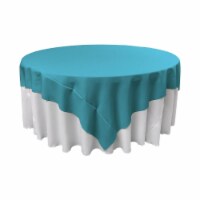 LA Linen TCpop72x72-TurquoiseDrkP52 Polyester Poplin Square Tablecloth, Dark Turquoise - 72 x