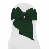 LA Linen TCpop8x108-Pk10-GreenHuP20 Polyester Poplin Chair Bows, Hunter Green - 8 x 108 in. -