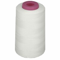 LA Linen ThreadIvoryA018 6000 Yards 100 Percent Polyester Cone Serger Thread, Ivory - A018