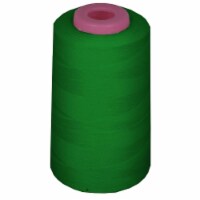 LA Linen ThreadGreenA394 6000 Yards 100 Percent Polyester Cone Serger Thread, Emerald Green -