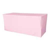 LA Linen TCpop-fit-96x30x30-PinkLgtP37 2.77 lbs Polyester Poplin Fitted Tablecloth, Light Pin