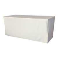 LA Linen TCpop-fit-96x30x30-WhiteP11 2.77 lbs Polyester Poplin Fitted Tablecloth, White
