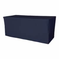 LA Linen TCpop-fit-72x24x30-NavyP72 2.1 lbs Polyester Poplin Fitted Tablecloth, Navy