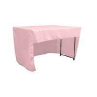 LA Linen TCpop-OB-fit-48x30x30-PinkLgtP37 1.6 lbs Open Back Polyester Poplin Fitted Tableclot