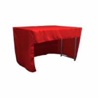 LA Linen TCpop-OB-fit-48x30x30-RedP98 1.6 lbs Open Back Polyester Poplin Fitted Tablecloth, R