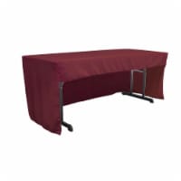 LA Linen TCpop-OB-fit-72x30x30-BurgundyP17 1.95 lbs Open Back Polyester Fitted Tablecloth