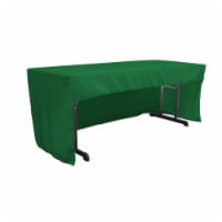LA Linen TCpop-OB-fit-72x30x30-GreenEmP32 1.95 lbs Open Back Polyester Poplin Fitted Tableclo