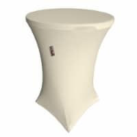 LA Linen TCSpandex32Rx42H-IvoryX25 Round Spandex Cover for Cocktail Highboy Table, Ivory - 32