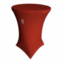 LA Linen TCSpandex32Rx42H-RedX98 Round Spandex Cover for Cocktail Highboy Table, Red - 32 & 4