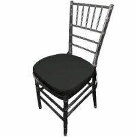 LA Linen PopChiavaryPadCover-Pk4-BlackP24 Chair Cushion Cover, Black- 4 pack