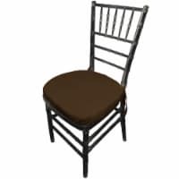 LA Linen PopChiavaryPadCover-Pk4-P22 Polyester Chair Cushion Cover, Brown- 4 pack