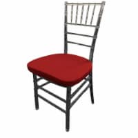 LA Linen SpandexCushionCover-Pk4-RedX98 Spandex Chiavary Chair Cushion Cover, Red - Pack of 4