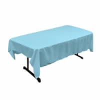 LA Linen TCpop60x90-TurquoiseLghtP40 Polyester Poplin Rectangular Tablecloth, Turquoise Light